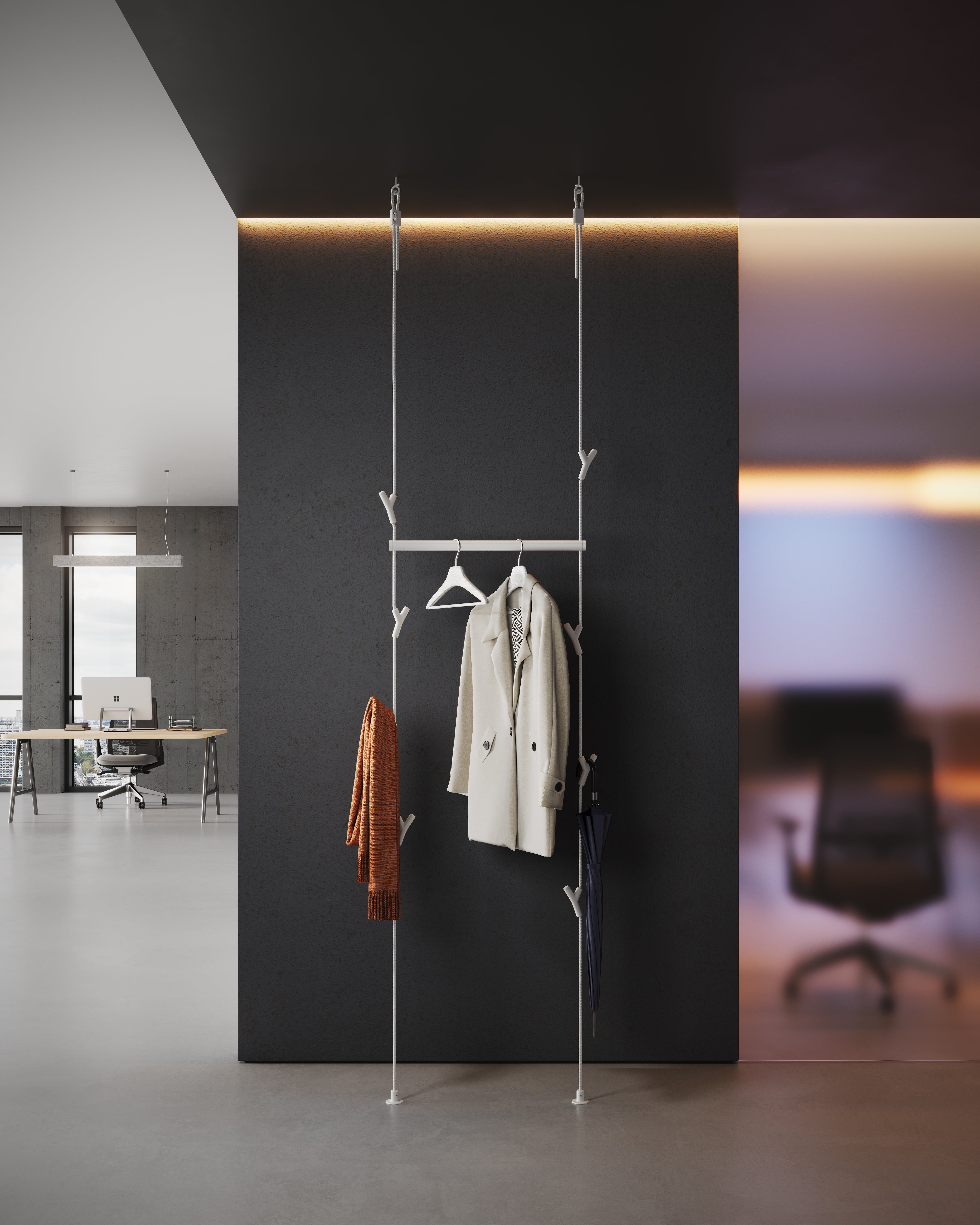 WARDROPE Ankleide: luftige Seilgarderobe mit Garderobenstange